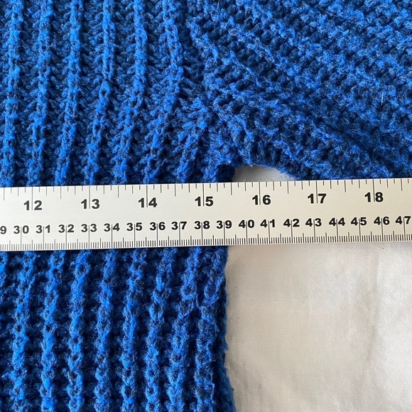 Soaked in Luxury (SAMPLE) Women's Blue Mock Neck Knit LS Sweater Size S/M Flared - Picture 8 of 13